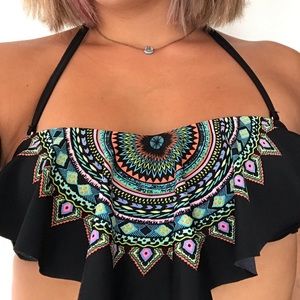 Black Mandala Bikini Top